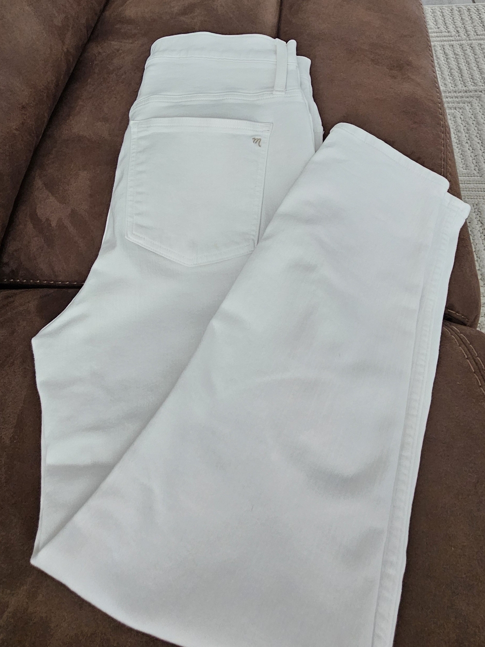 Madewell High Rise Skinny Crop Jeans Womens 32 White Button Fly - Picture 2 of 16